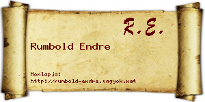 Rumbold Endre névjegykártya